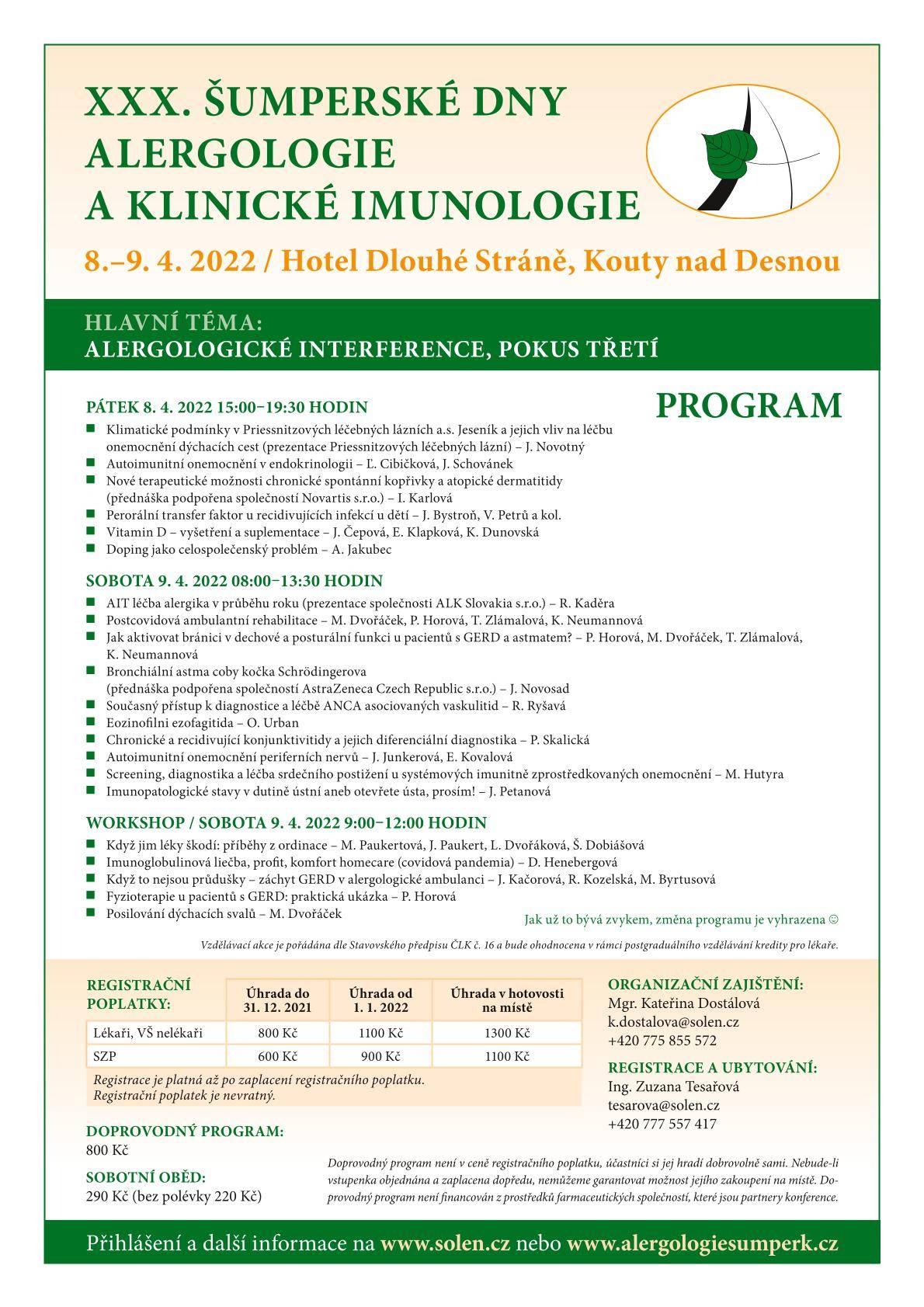 ŠUMPERSKÉ DNY ALERGOLOGIE