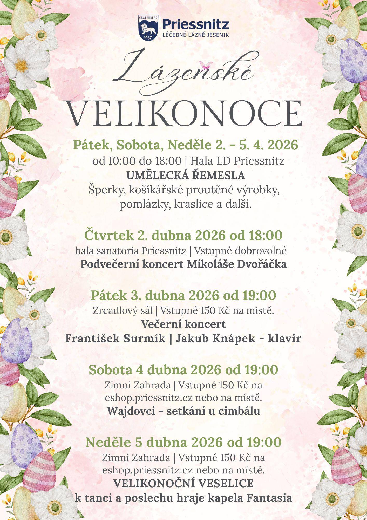 Velikonoce v Priessnitzových lázních