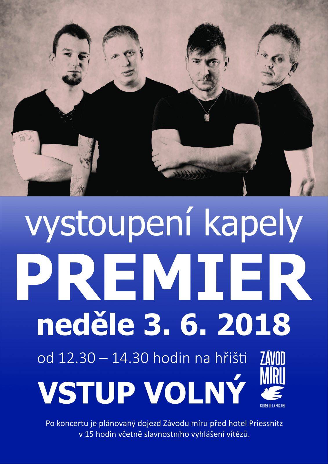 Vystoupení kapely PREMIER 3. 6. 2018