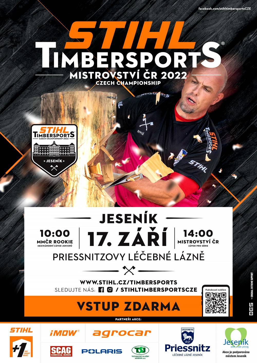 Mistrovství ČR v dřevařském sportu 17.9.2022 hřiště za Priessnitzem Jeseník,
