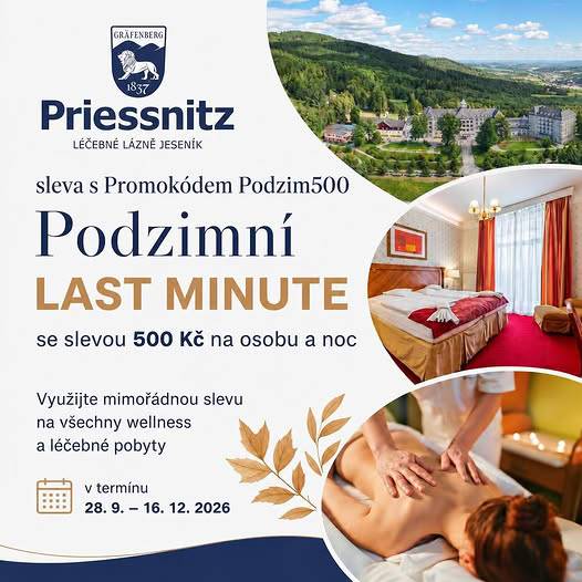 Podzimní LAST MINUTE se slevou 500 Kč na osobu a noc