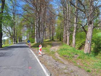 Stavba chodníku do Priessnitzových lázní