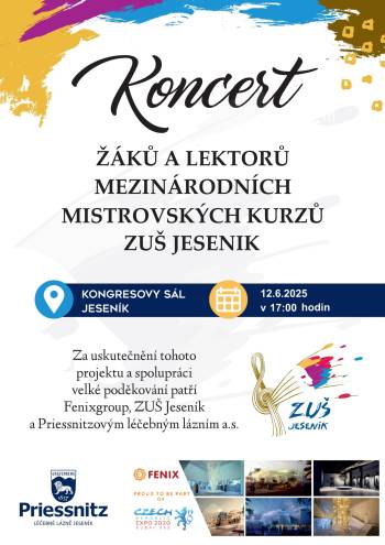 Koncert žáků a lektorů mezinárodních mistrovských kurzů ZUŠ Jeseník