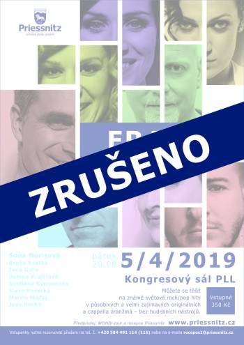 Koncert skupiny Fragile se Soňou Norisovou v pátek 5. 4. 2019 je z technických důvodů ZRUŠEN
