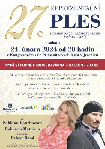 27. REPREZENTAČNÍ PLES Priessnitzových léčebných lázní a Města Jeseník