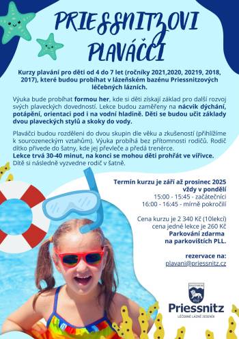 Priessnitzovi plaváčci - kurzy plavání pro děti od 4 do 7 let