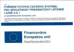 Projekt Pořízení fotovoltaického systému pro společnost Priessnitzovy léčebné lázně a.s.