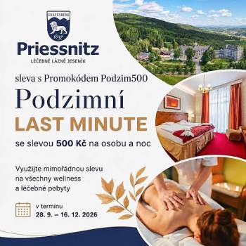Podzimní LAST MINUTE se slevou 500 Kč na osobu a noc